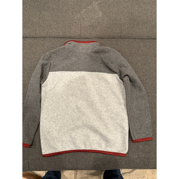 7 For All Mankind Boys Gray Colorblock Fleece Sweatshirt Red Trim Size S - Picture 4 of 6